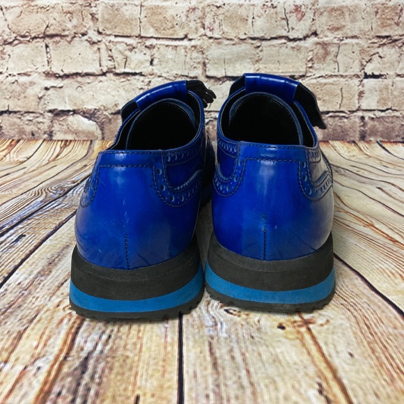 Men’s Electric Blue Prada Runway Fringe Oxford 10 - Picture 6 of 7
